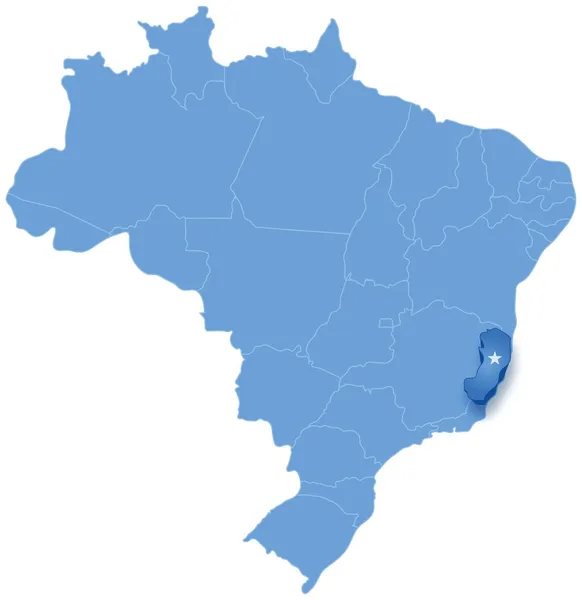 ブラジルのエスピリト ・ サントを抜いての地図 — ストックベクタ