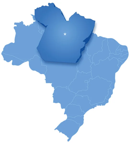 Karte von Brasilien, wo Para herausgezogen wird — Stockvektor