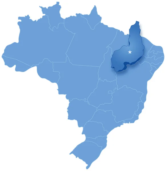 Mapa do Brasil onde o Piauí é retirado —  Vetores de Stock