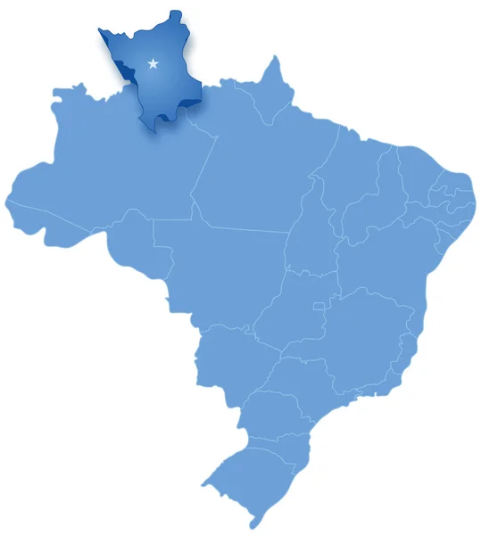 Mapa do Brasil onde Roraima é retirado —  Vetores de Stock