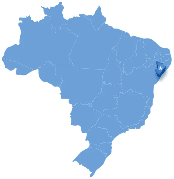 Mapa de Brasil donde se saca Sergipe — Archivo Imágenes Vectoriales