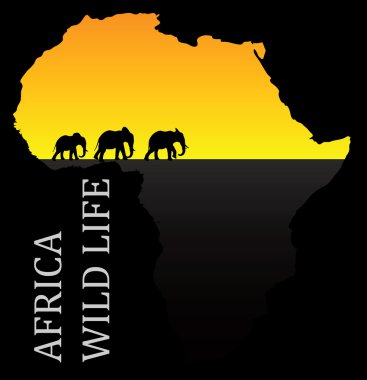 düzenlenebilir vektör siluetleri yürüyüş teşkil Afrika üzerinden yıldız kümesi