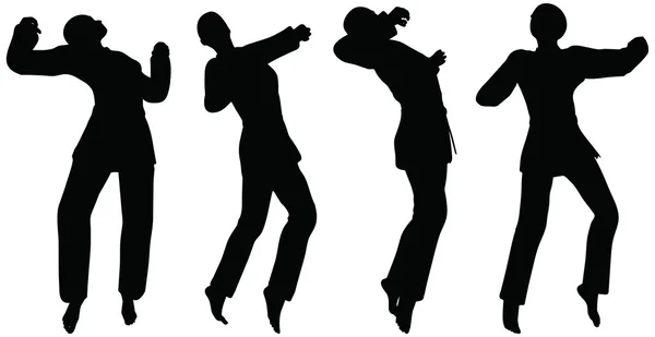 Karate martial art silhouettes of men and women in fist fight karate poses Royalty Free Stock Illustrations