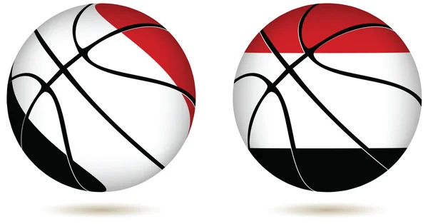 3D basket ball with Egypt flag on white — Stock Vector