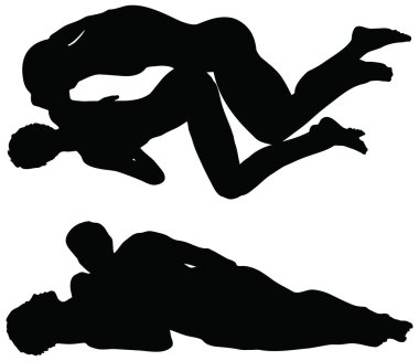 kama sutra pozisyon beyaz zemin üzerine siluet