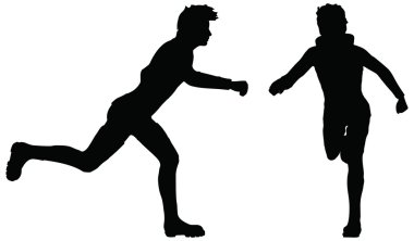 beyaz zemin üzerinde bir adam silüeti