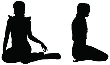 beyaz zemin üzerinde bir kadın silueti