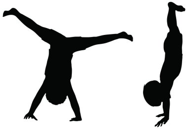 çocuklar üzerinde beyaz izole silhouettes.
