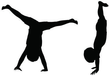 Kids Silhouettes isolated on white. clipart