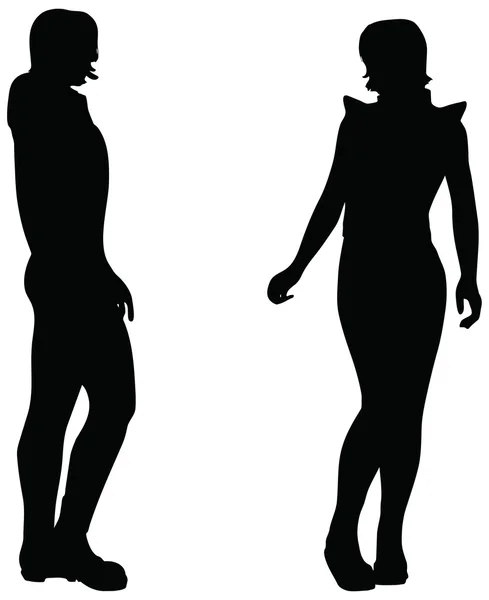 Silhouette d'une femme sur fond blanc — Image vectorielle