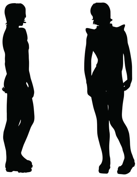 Silhouette d'une femme sur fond blanc — Image vectorielle