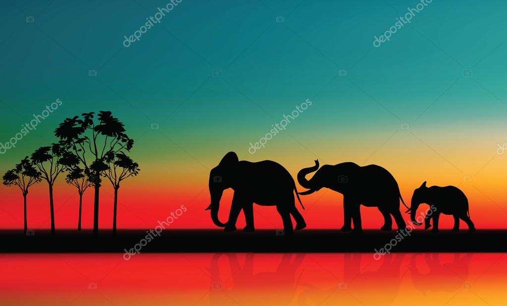 Mother With Baby Elephants Walking Vector Image By C Istanbul09 Vector Stock