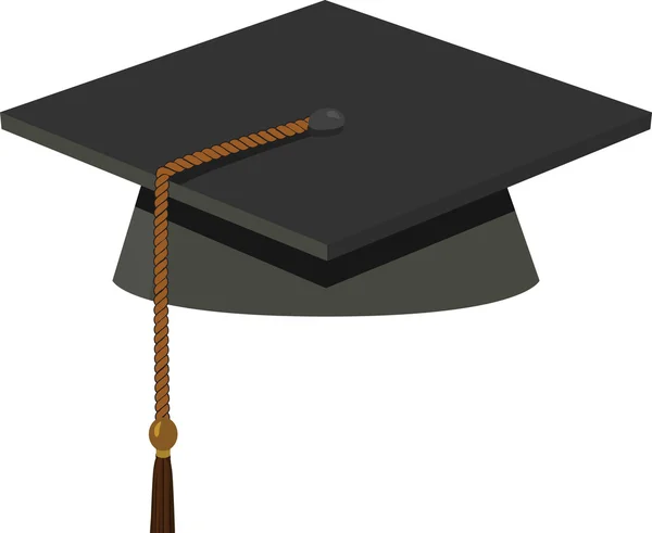 Cap - siyah kolej mezuniyet — Stok Vektör