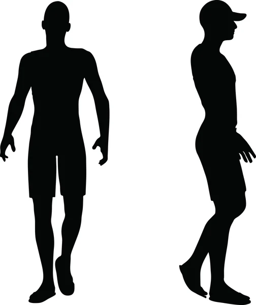 Silhouette homme sportif — Image vectorielle