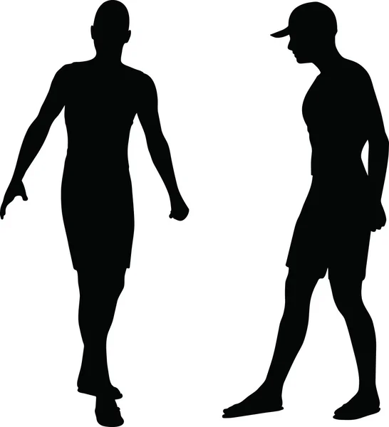 Sportliche Männersilhouette — Stockvektor