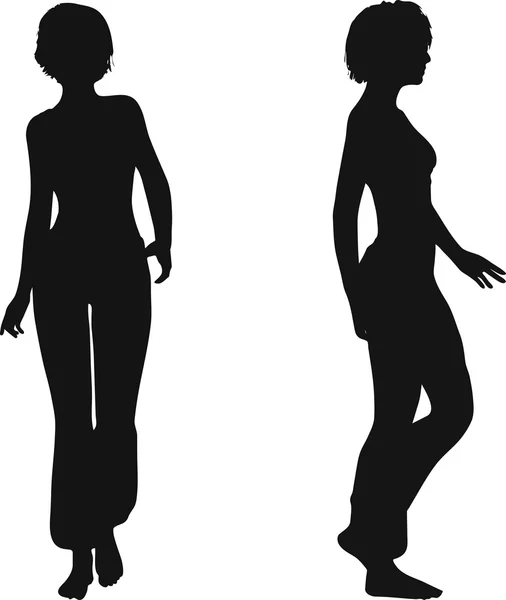 Danser vrouw silhouet — Stockvector