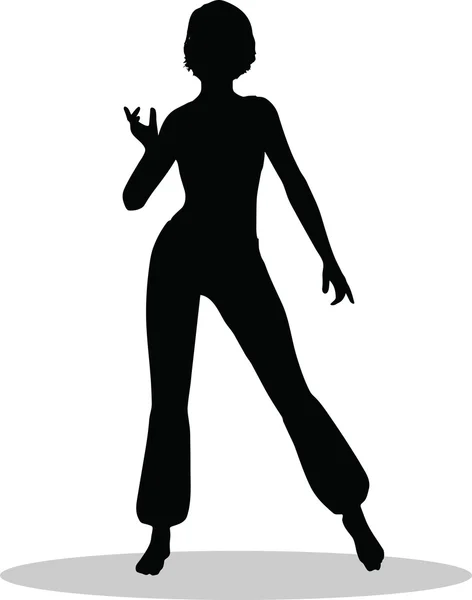 Sylwetka tancerz kobieta — Wektor stockowy