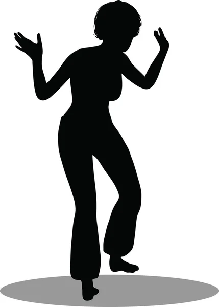 Dancer woman silhouette — Stock Vector