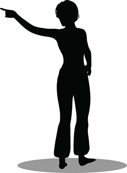 Dansçı kadın silueti — Stok Vektör