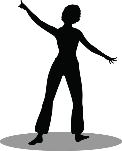 Ženská silueta tanečnice — Stockový vektor