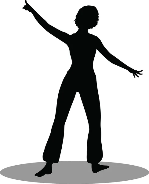 Dancer woman silhouette — Stock Vector