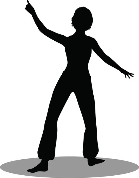 Dansare kvinna siluett — Stock vektor