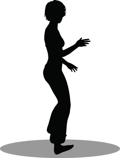 Silueta de mujer bailarina — Archivo Imágenes Vectoriales