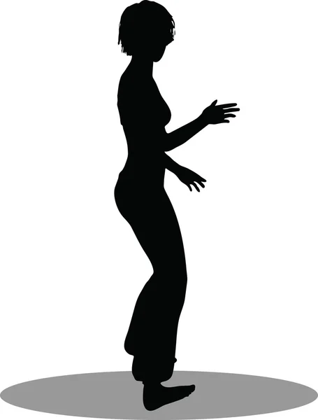 Dancer woman silhouette — Stock Vector