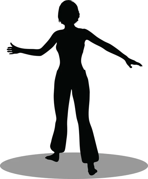 Ballerina donna silhouette — Vettoriale Stock