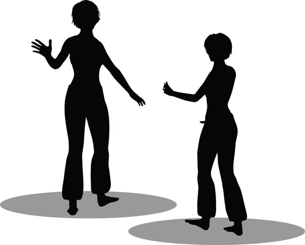 Danser vrouw silhouet — Stockvector