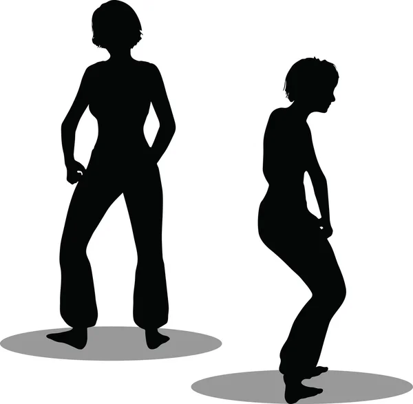Ženská silueta tanečnice — Stockový vektor