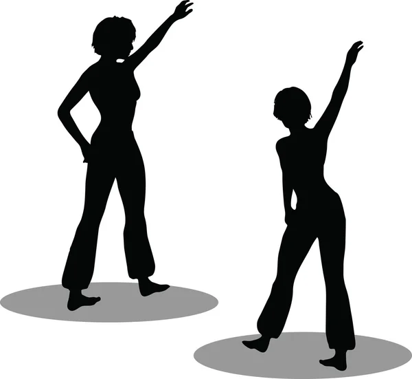 Χορεύτρια γυναίκα σιλουέτα — Διανυσματικό Αρχείο