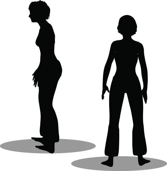 Danser vrouw silhouet — Stockvector