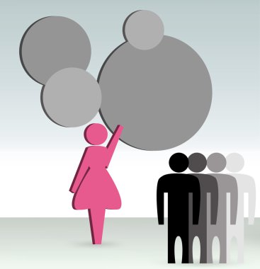 iş kadını iş kavramı gösterir.