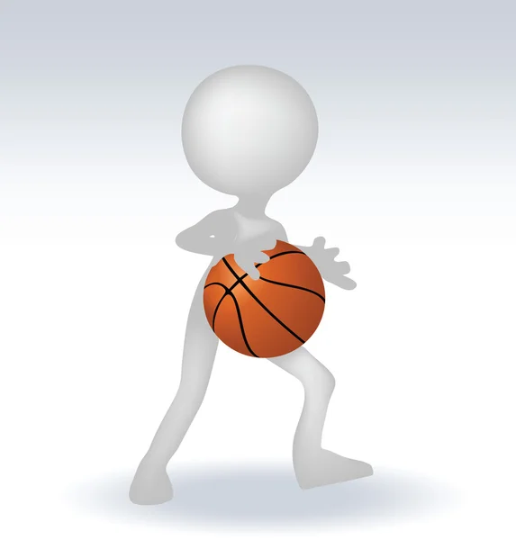 3D menschlicher Basketballspieler — Stockvektor