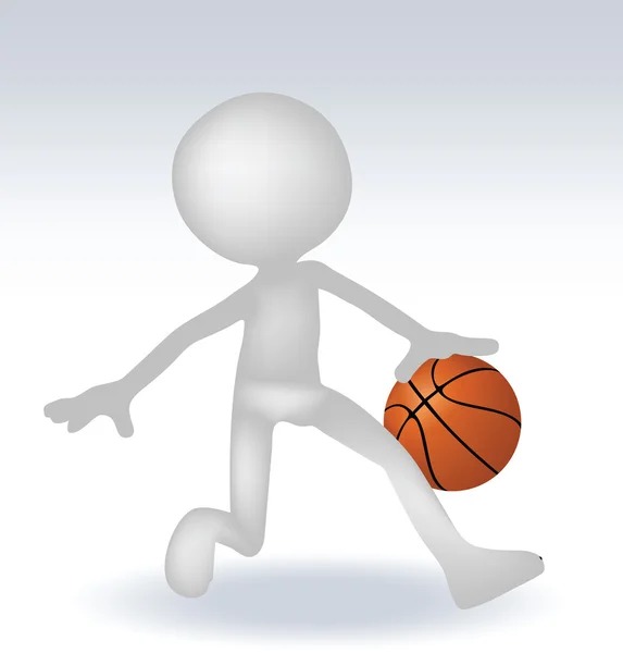 3d jugador de baloncesto humano — Vector de stock