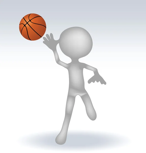 Тривимірний баскетболіст — стоковий вектор