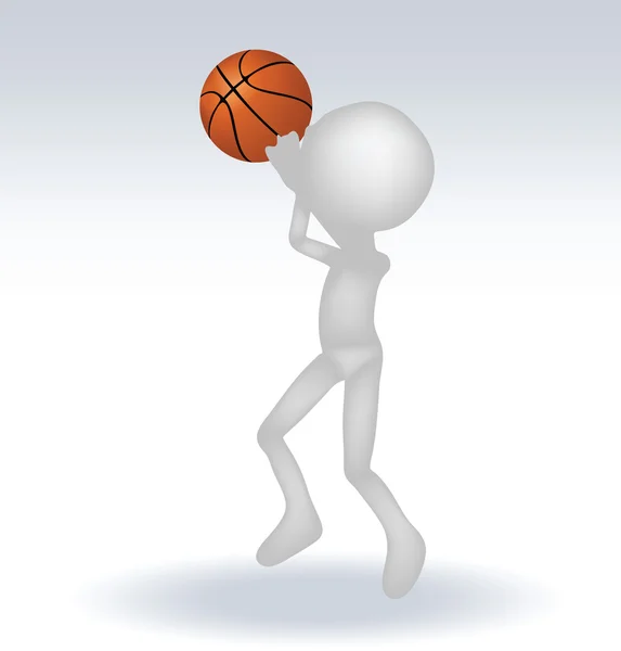 3D lidské basketbalový hráč — Stockový vektor