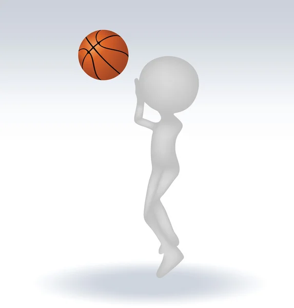 3d jugador de baloncesto humano — Vector de stock