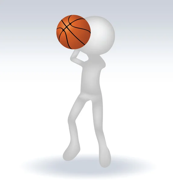 3D menselijke basketballer — Stockvector