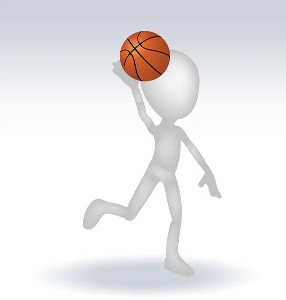 3D menschlicher Basketballspieler — Stockvektor