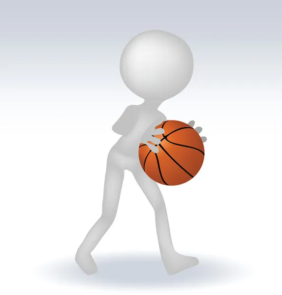 3D menschlicher Basketballspieler — Stockvektor