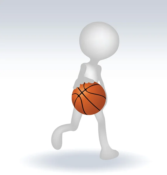 Giocatore di basket umano 3d — Vettoriale Stock