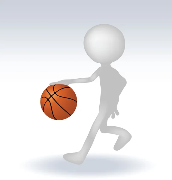 Joueur de basket humain 3d — Image vectorielle