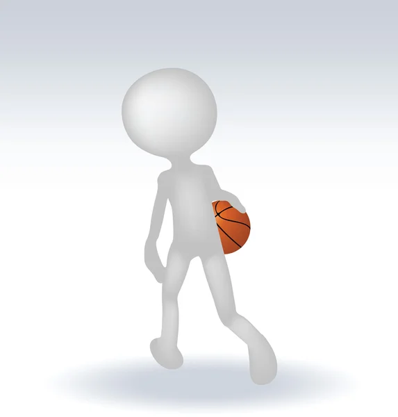 Joueur de basket humain 3d — Image vectorielle