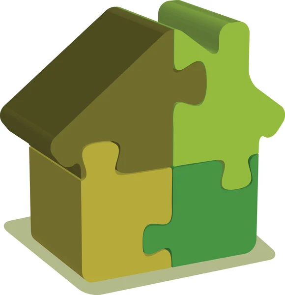 Huis puzzel — Stockvector