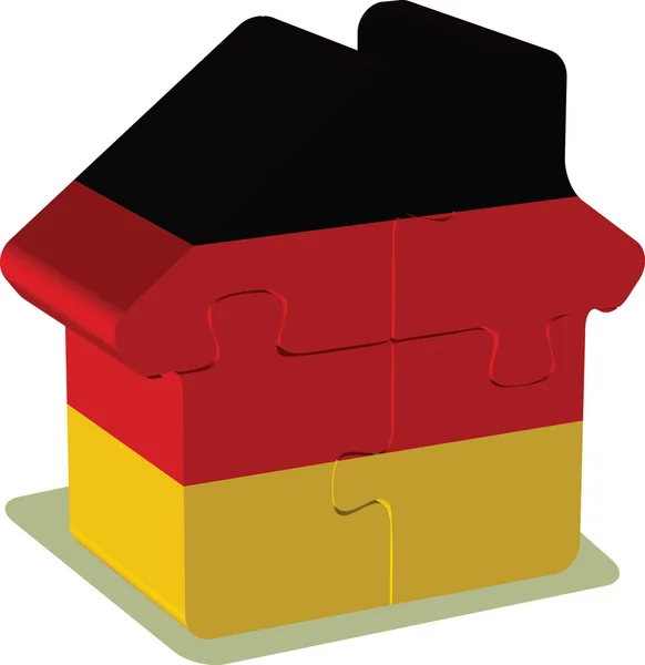 Puzzle dom w niemiecką banderą — Wektor stockowy