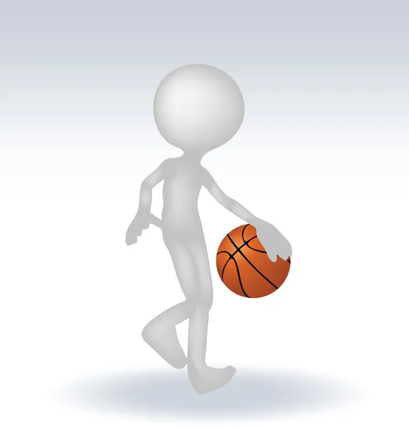 3d jogador de basquete humano — Vetor de Stock