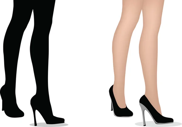Ноги жіночі з високими підборами — стоковий вектор