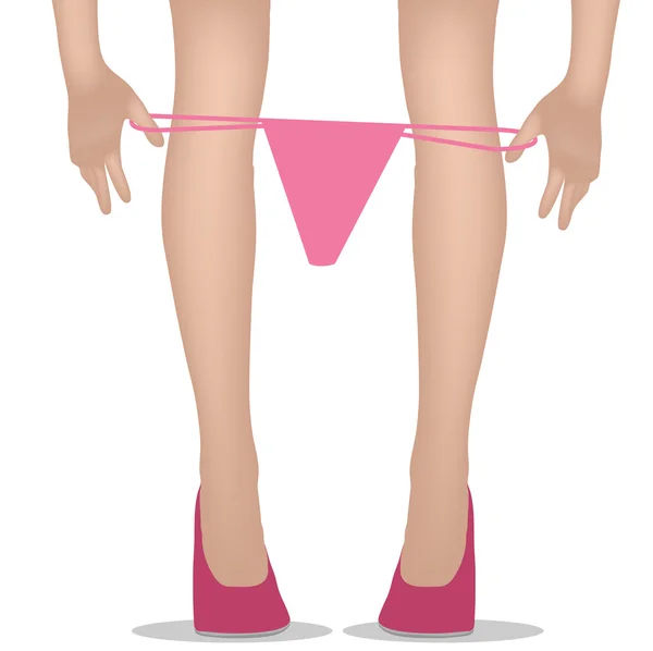 Frauenbeine mit Unterwäsche — Stockvektor